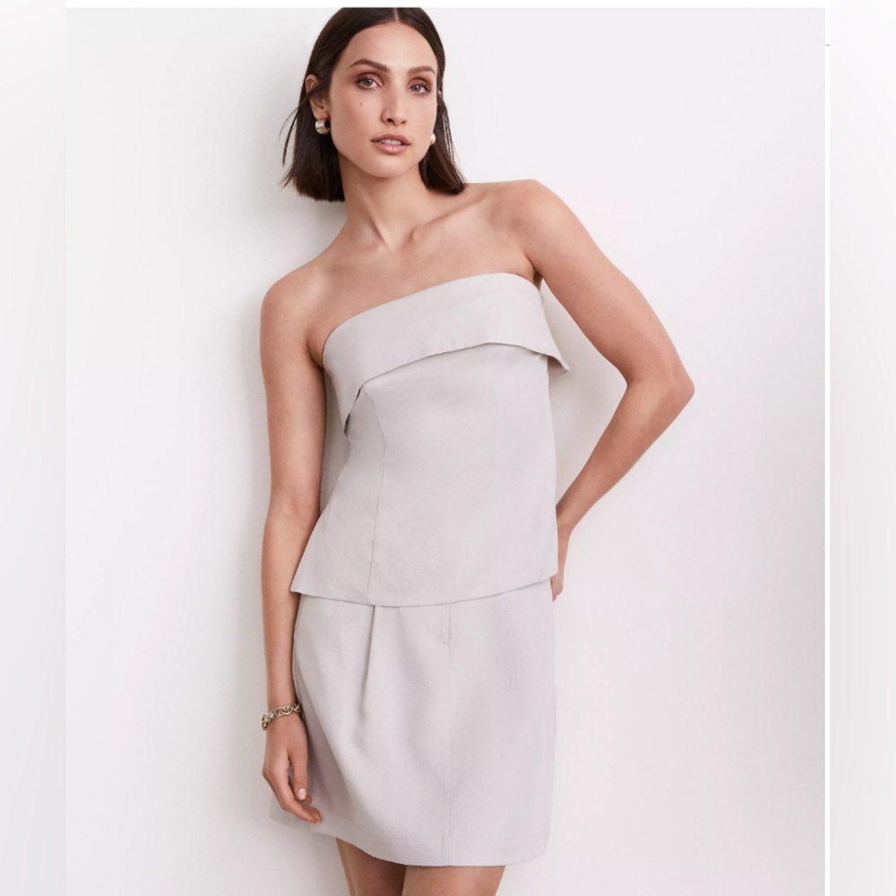 LOFT Versa Pure Spun Foldover Strapless Top size 2